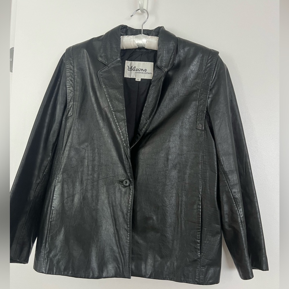 Wilson Black Genuine Leather Vintage Jacket Smooth Tailored Finish